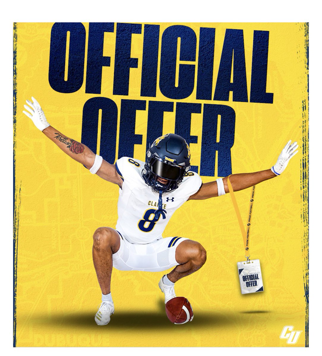 Beyond Blessed to receive offer number 3 from Clark university! Thank you <a href="/CoachHicksCU/">Adam Hicks</a>  !! #agtg @CoachUmp_ <a href="/Ihj_10/">Ian Harrington</a> <a href="/ErathBobcatsFB/">ErathBobcatsFB</a>