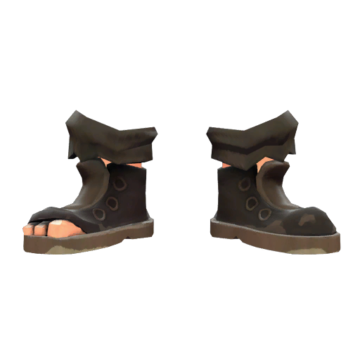 TF2HatOfTheWeek's tweet photo. This week's cosmetic are the Rat Stompers, which is for the Heavy. They are a pair of heavily worn-out boots, with missing laces and Heavy's toes sticking out of the right pair. This was made by Ducksink and was added on February 7, 2014. https://t.co/sP3bzKT8vk