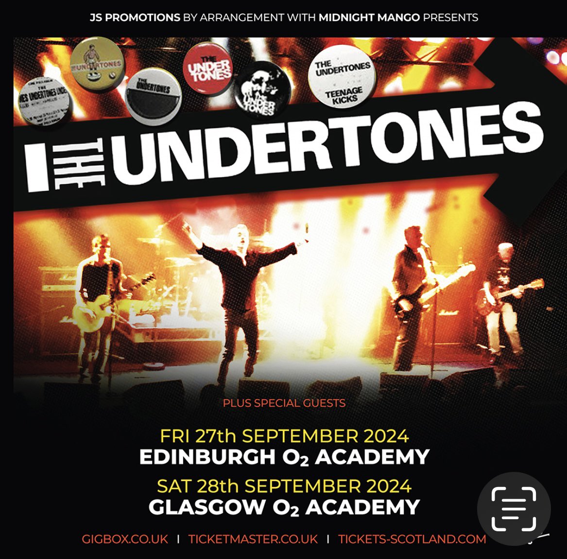Some news!.. heading back to Scotland next year… always fun..special guests will be announced soon…tickets at theundertones.com