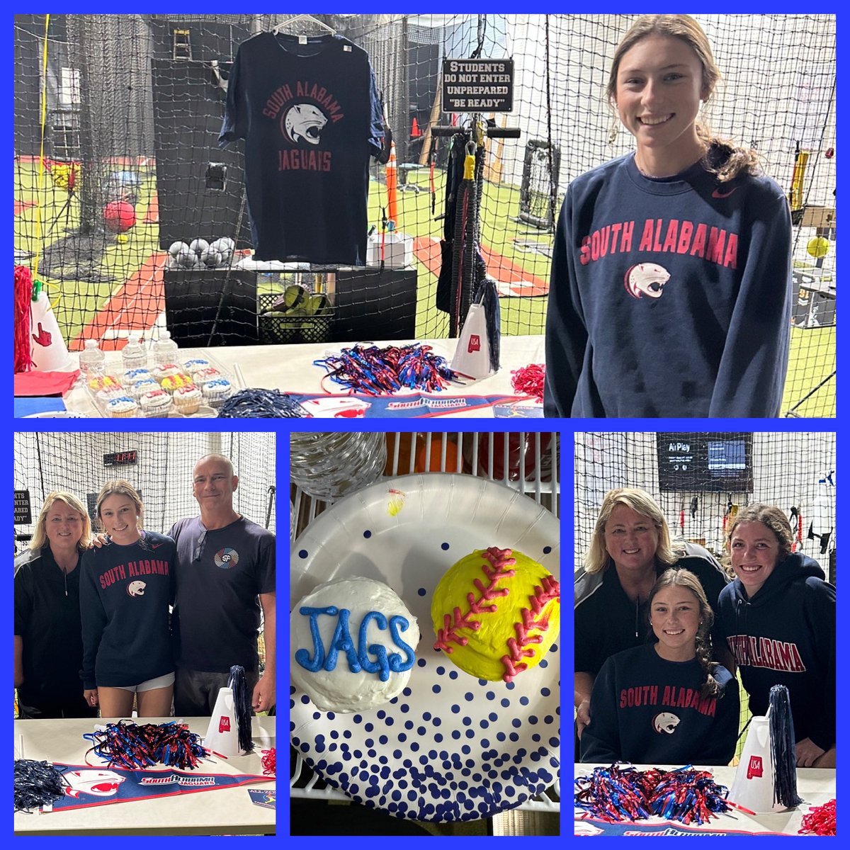 Proud of <a href="/ScapinSydney/">Sydney Scapin</a> 2024) who has signed to play at Univ South Alabama. Cannot get to her signing party Wednesday so we surprised her yesterday at her pitching lesson. Shout out to All Zoner, <a href="/GracieJoWard/">GracieJoWard</a> who has also signed to play at South for stepping up with South gear!