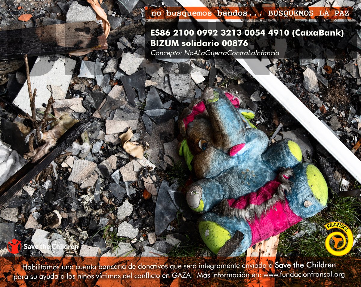 FransolONG's tweet photo. ULTIMA SEMANA
Desde Fransol abrimos una cuenta de donativos que serán enviados íntegramente a @SaveChildrenEs para la ayuda en la frontera de Gaza. https://t.co/IwD7xopOMD…CUENTA BANCARIA: ES86 2100 0992 3213 0054 4910 (CaixaBank) BIZUM: 00876 
#NoALaGuerraContraLaInfancia https://t.co/ZdfEsA3pH9