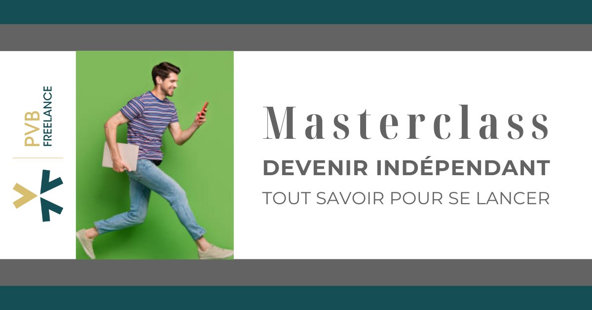 📢 Rdv PVB - #Masterclass Devenir #indépendant!
Formation en ligne offerte. Ai-je les qualités requises? Mon expertise est-elle vendable? Quel #statut choisir?
  
🚀 Mardi 28 novembre de 10h à 11h30
🚀 Lundi 18 décembre de 16h à 17h30

Inscription ici 👉 pvb-freelance.fr/contact/