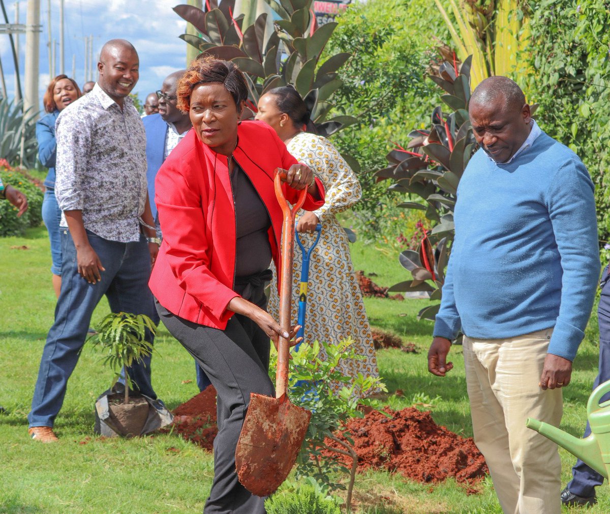 Despite the busy day reviewing supplementary budget, the budget committee members created time to plant trees immediately after discussing the Auditor General budget.