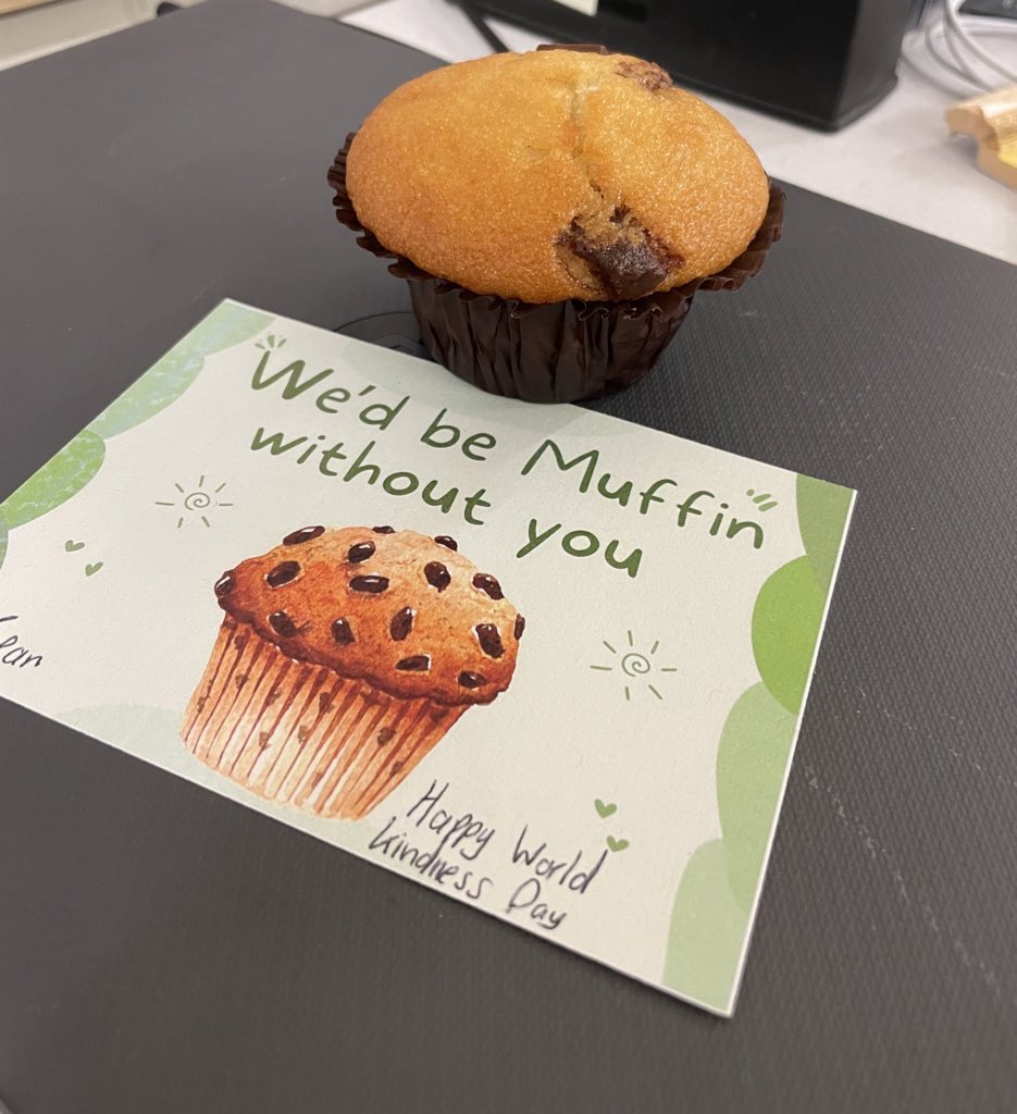 Happy World Kindness Day ☺️

They say kindness cost nothing… but in this instance it cost me £8.50 in muffins 🧁 

A little surprise treat left for all staff today 😁

#worldkindnessday2023