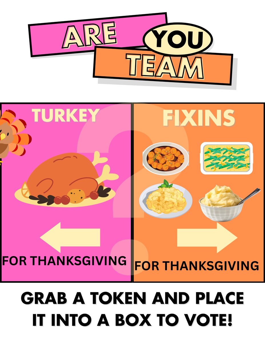 Is MW team turkey or team fixins (sides)?  We are currently voting in the library. <a href="/HiltonCSD/">Hilton CSD</a>