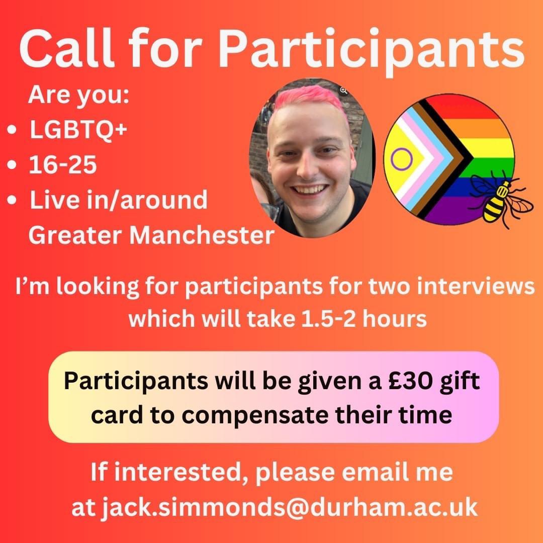 I'm excited to announce that participants in my research will now receive a £30 gift card! Interested? Please drop me an email! If you know anyone else who may be interested, please pass this on to them also! #lgbtq #Igbt #research #manchester #phd #pride