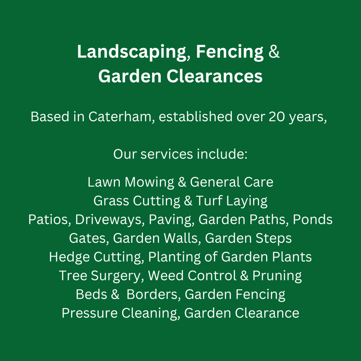 InTandridge (@intandridge) on Twitter photo Grass 2 Long Gardening & Landscaping
Based in Caterham, established for over 20 years, providing Landscaping, Fencing and Garden Clearance.
โ๏ธ 01883 344868 | 07984 244 185
๐ฌ info@grass2long.co.uk
๐ grass2long.co.uk
#landscaping #landscapers #intandridge #caterham Grass 2 Long Gardening & Landscaping
Based in Caterham, established for over 20 years, providing Landscaping, Fencing and Garden Clearance.
โ๏ธ 01883 344868 | 07984 244 185
๐ฌ info@grass2long.co.uk
๐ grass2long.co.uk
#landscaping #landscapers #intandridge #caterham