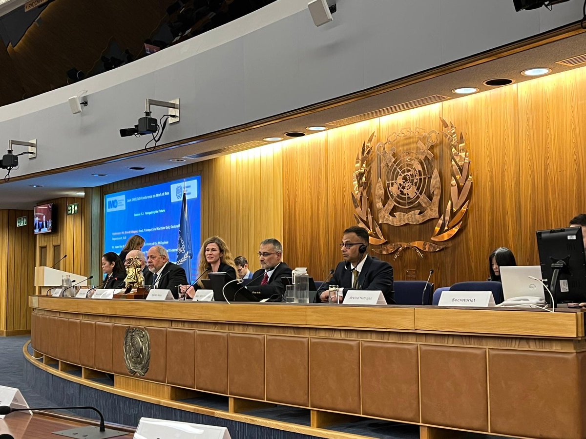 International Chamber of Shipping (ICS) (@shippingics) on Twitter photo Mr. Arvind Natrajan, Senior Marine Advisor at <a href="/shippingics/">International Chamber of Shipping (ICS)</a>, in Session 3.2 'Navigating the Future' at the Joint IMO/ILO Conference on Work at Sea.
Speaking alongside diverse speakers on the future of maritime, moderated by Mr. Brandt Wagner from ILO #MaritimeConference #IMO #ILO Mr. Arvind Natrajan, Senior Marine Advisor at <a href="/shippingics/">International Chamber of Shipping (ICS)</a>, in Session 3.2 'Navigating the Future' at the Joint IMO/ILO Conference on Work at Sea.
Speaking alongside diverse speakers on the future of maritime, moderated by Mr. Brandt Wagner from ILO #MaritimeConference #IMO #ILO