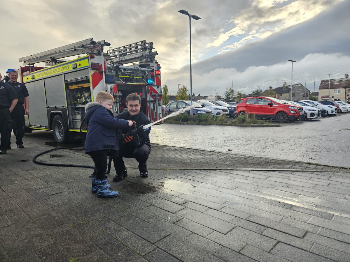 WhatriggsECC's tweet photo. This afternoon we had some very special visitors from Kilmarnock Community Fire Station thank you so much for coming along today 😀  

Our favourite quote of the day was from Lachlan "see you later fire gator" https://t.co/Ye5BbTHeHX