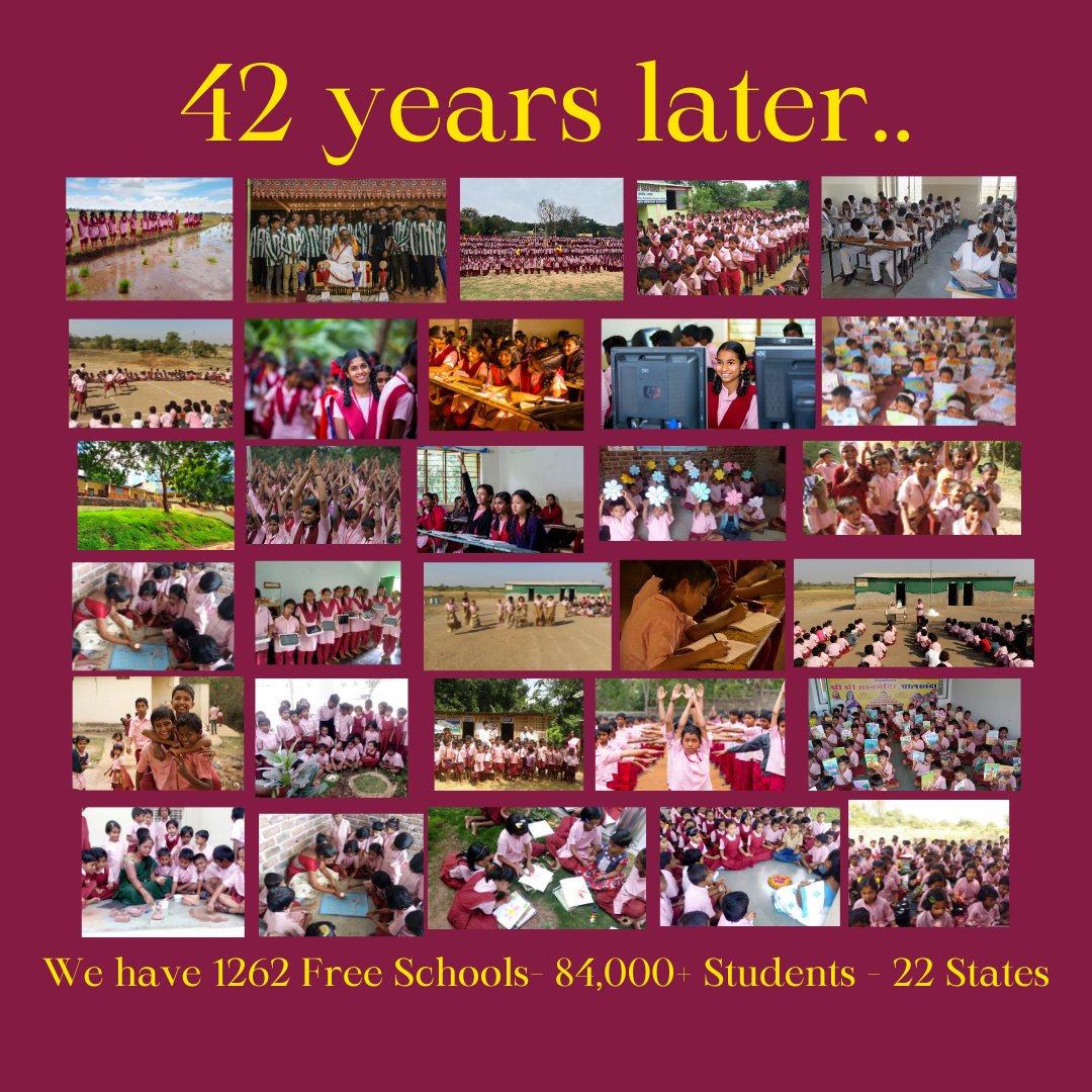 aolschools's tweet photo. Today, 13th November, marks the 42nd anniversary of VVMVP.

42 years later, Art of Living Free Schools has reached out to 84,689 underprivileged students through 1262 free schools across 22 states of India with free &amp; value-based education. @Bhanujgd #GiftASmile #EducationForAll https://t.co/E1o890GctB