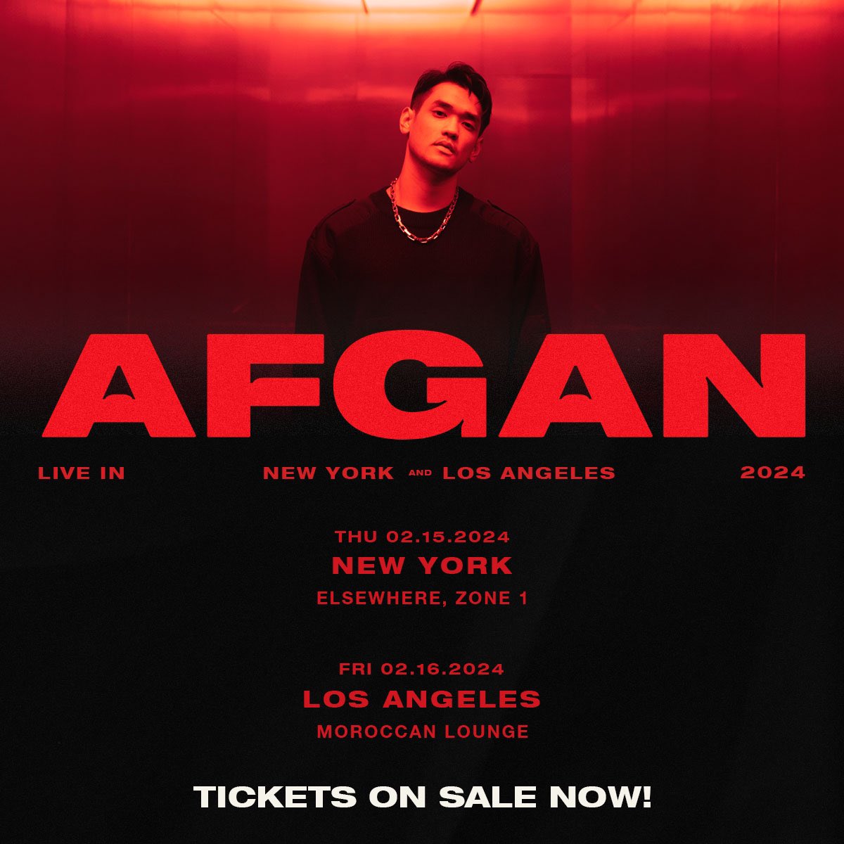 Tickets to my US shows are now available to purchase! Grab yours now👇🏻 NY lnk.to/AFGANNYSHOW LA lnk.to/AFGANLASHOW