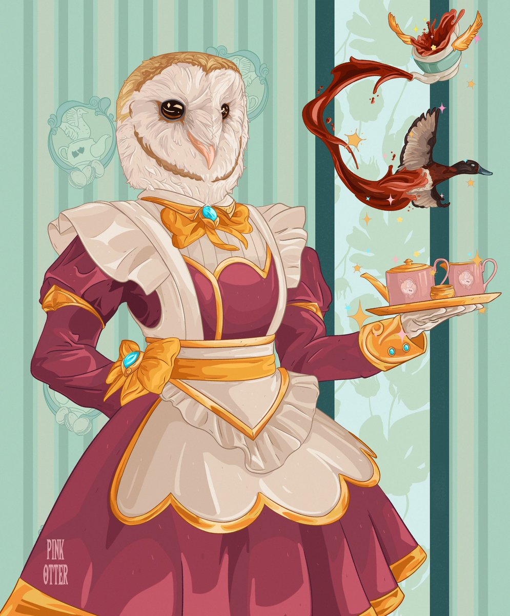 Caroline, The Silent Night Maid of Duck’s Cafe 🫖 🦉 

#artistsoftwitter #birdartist #originalcharacter
