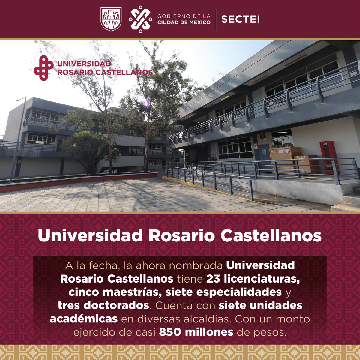 OfeliaAngulo_'s tweet image. La @URCastellanos_ cuenta con seis unidades académicas presenciales en:
✅ Azcapotzalco
✅ Coyoacán
✅ Cuahutémoc
✅ GAM
✅ La Magdalena Contreras
✅ Miguel Hidalgo

A éstas se suma la unidad académica de educación a distancia.

#ComparecenciaSECTEI
#QuintoInforme