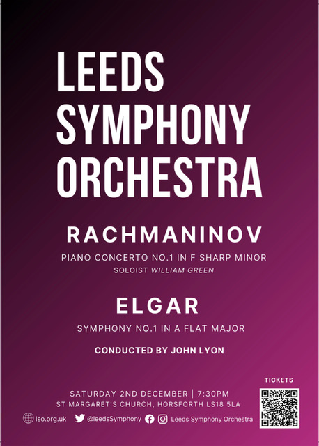 Coming up! Don't miss our next concert on Dec 2nd for some brilliant 'Romantic Firsts' from Elgar and Rachmaninov! 🎶💜🎶Tickets selling fast at: ticketsource.co.uk/whats-on/leeds…