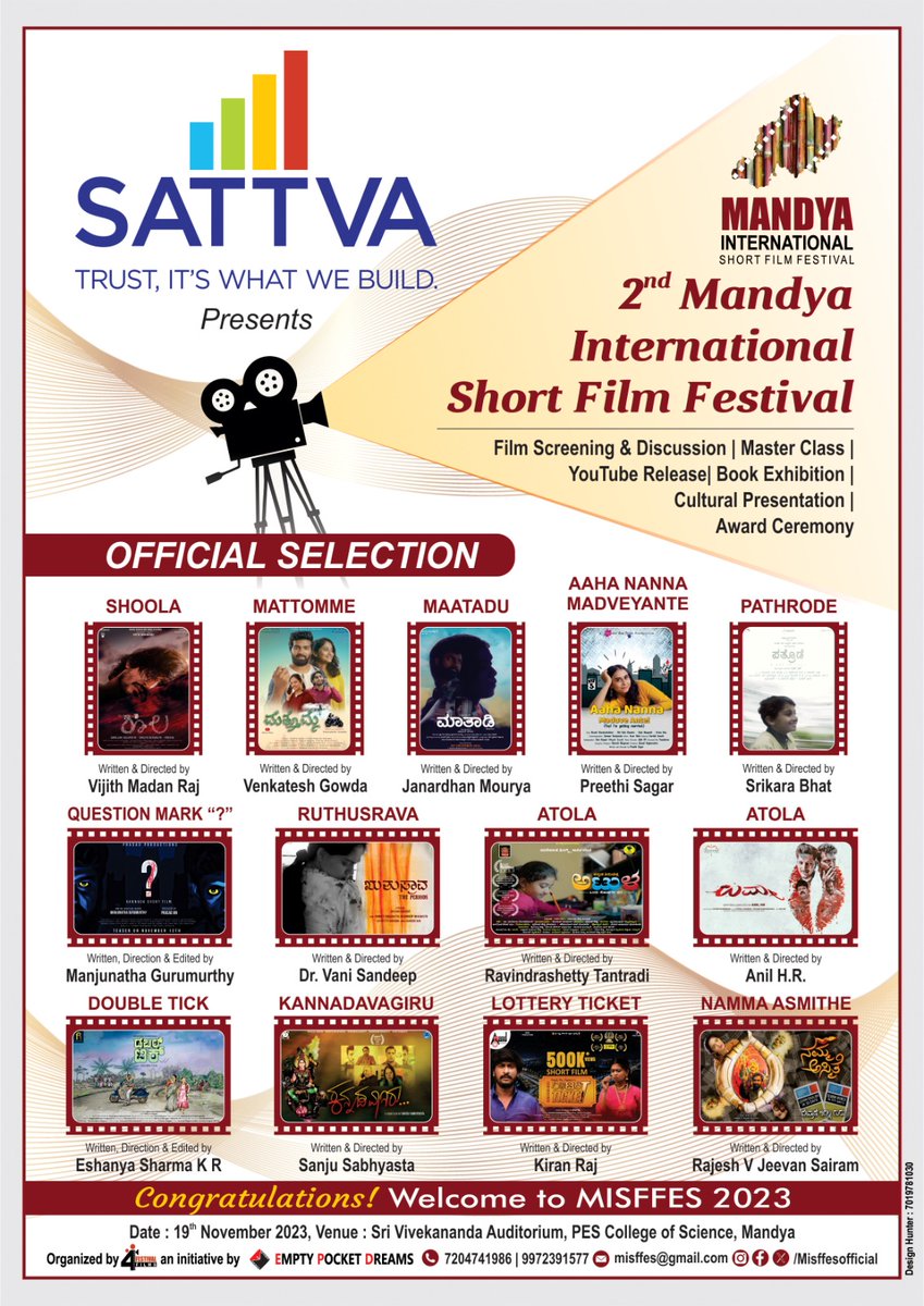 JanardhanMourya's tweet photo. Thank you #mandyainternationalshortfilmfestival

#Maatadishortfilm #Maatadi #MISFF #shortfilms #kannadashortfilms #filmfestival2023 https://t.co/RKLqiqGkJK