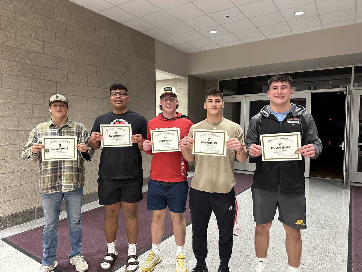 Czok47's tweet photo. Proud and honored to be announced 1st team all conference, linebacker of the year (midwest red), and presented with the Adam Thielen award! Thank you Laker Football for everything you’ve done for me! https://t.co/oEFsquEKa4