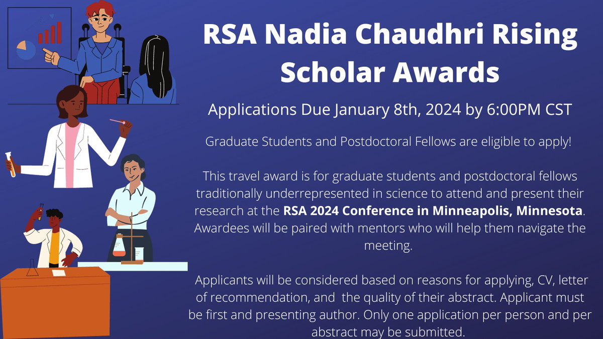 RSA is accepting applications for the Nadia Chaudhri Rising Scholar Award! #AcademicTwitter #AcademicChatter #URM #Diversity #PhDChat

researchsocietyonalcohol.org/nadiachaudhrir…