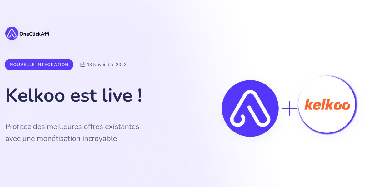 oneclickaffi's tweet photo. 📢 MONÉTISATION BOOSTÉE ACTIVÉE

Nous venons d'intégrer aujourd'hui @KelkooGroup à notre service.

Cela signifie : 

1⃣Une commission au clic 😎
2⃣Une création de site 10x plus rapide ⚡️
3⃣Une nouvelle tarification 💸

Venez prendre votre site sur https://t.co/vXY03ESZQG 🪄 https://t.co/6qMfsbn68m