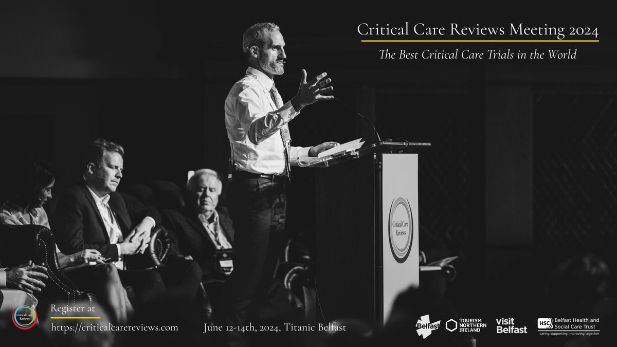 Registration for the Critical Care Reviews Meeting 2024 is now open ➡️ June 12th to 14th, 2024 ➡️ Titanic Belfast, Northern Ireland Join us to discuss the best critical care trials in the world criticalcarereviews.com/meetings/ccr24