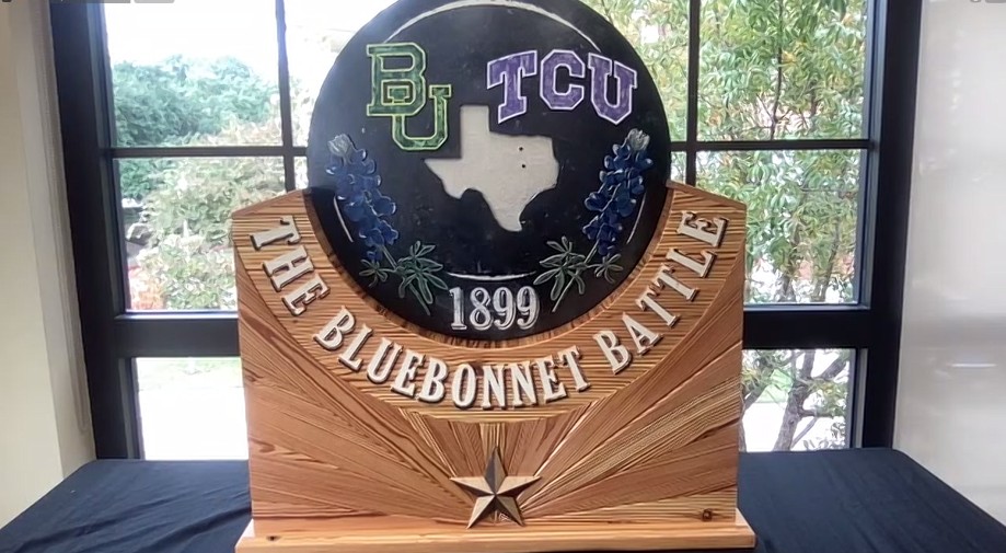 bmarcello's tweet photo. New name and trophy for Baylor-TCU rivalry: The Bluebonnet Battle

The teams meet for the 119th time Saturday https://t.co/SbQjkRW6sp