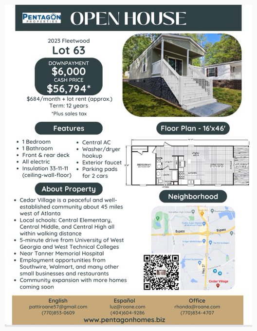 PentagonPr70407's tweet photo. #mobilehomes #homesforsale #manufacturedhomes #trailerpark #georgia #carrollton https://t.co/jcKUxXT14V