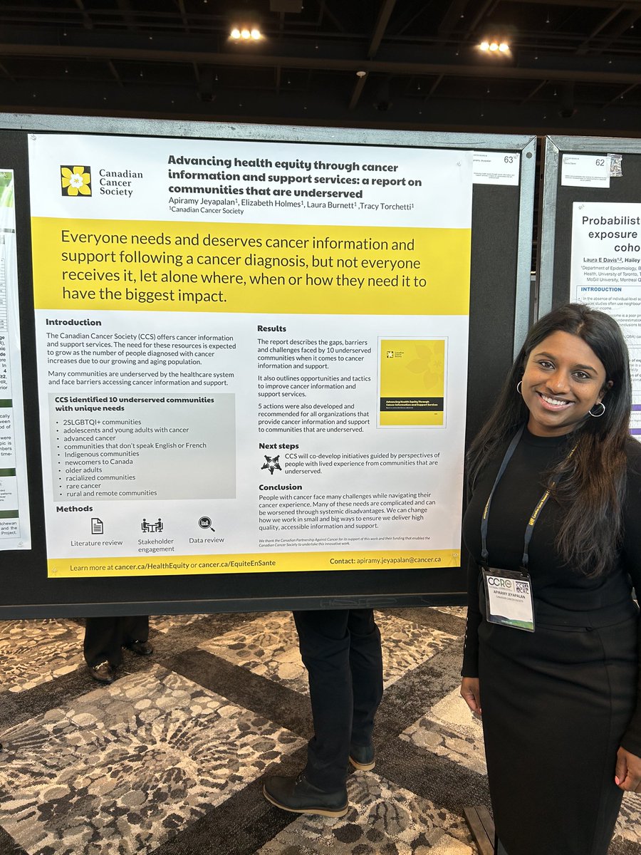 CCSResearch's tweet photo. Everyone needs &amp; deserves cancer information &amp; support following a diagnosis, but not everyone receives it. Read more on the @cancersociety report on Advancing Health Equity Through Cancer Information and Support Services at https://t.co/laPpRURQmO or find poster 63 at  #CCRC2023 https://t.co/fNSSFgO8Lq