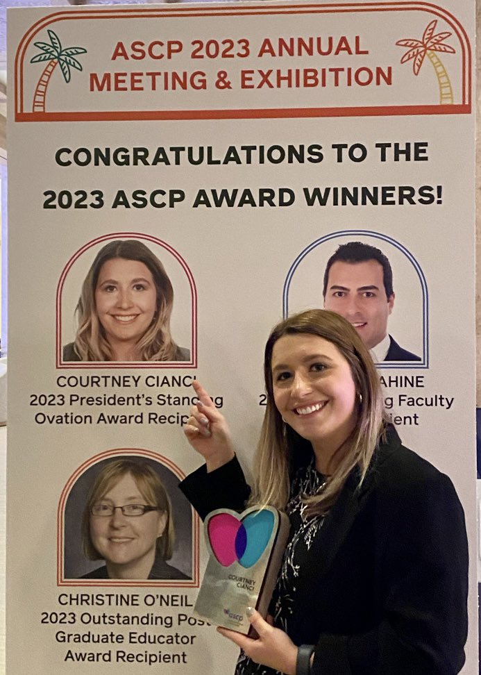 Congratulations! to our own P3 student Courtney Cianci for being the proud recipient of the 2023 President’s Standing Ovation Award at the recent American Society of Consultant Pharmacists (ASCP) Annual Meeting in Kissimmee, Florida. Courtney, this is well-deserved! #MWUproud
