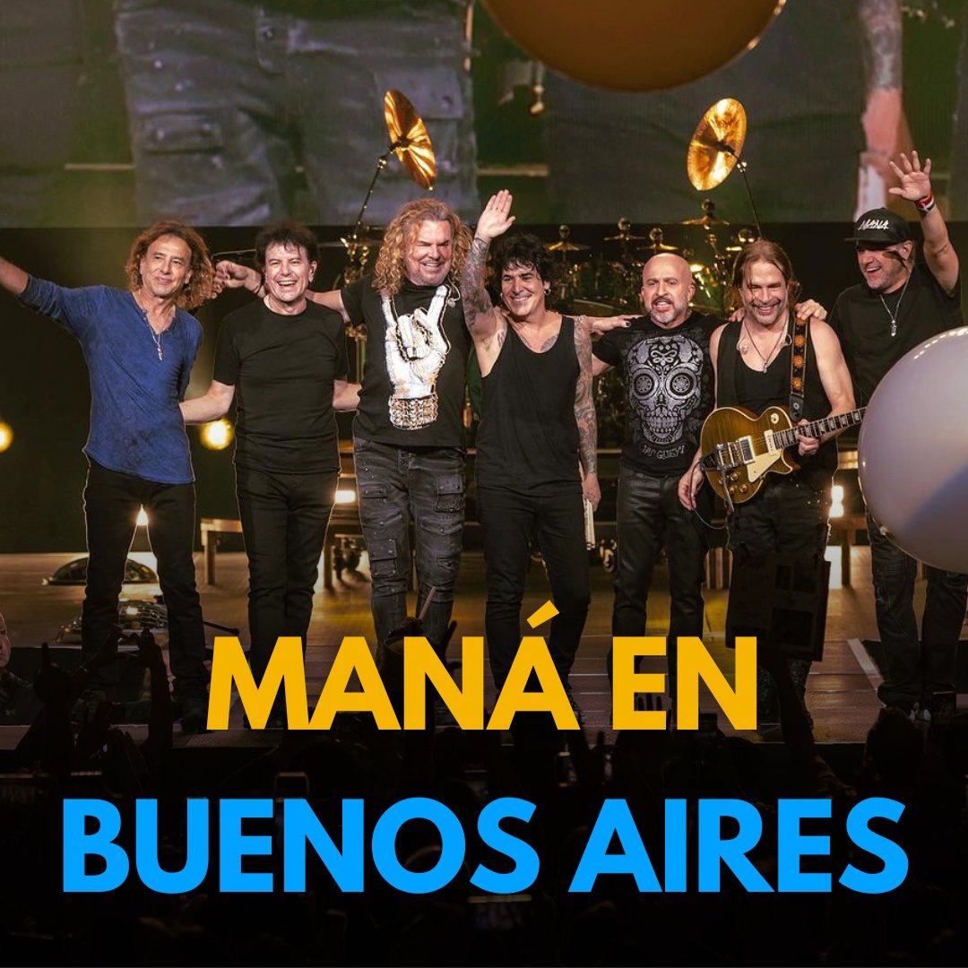 FUROR EN ARGENTINA POR MANÁ 🔥

Luego de 8 años, el grupo <a href="/manaoficial/">Maná</a> vuelve a a Buenos Aires el 20 de febrero de 2024 (con entradas agotadas) y el 22 de febrero al 📍 Movistar Arena.