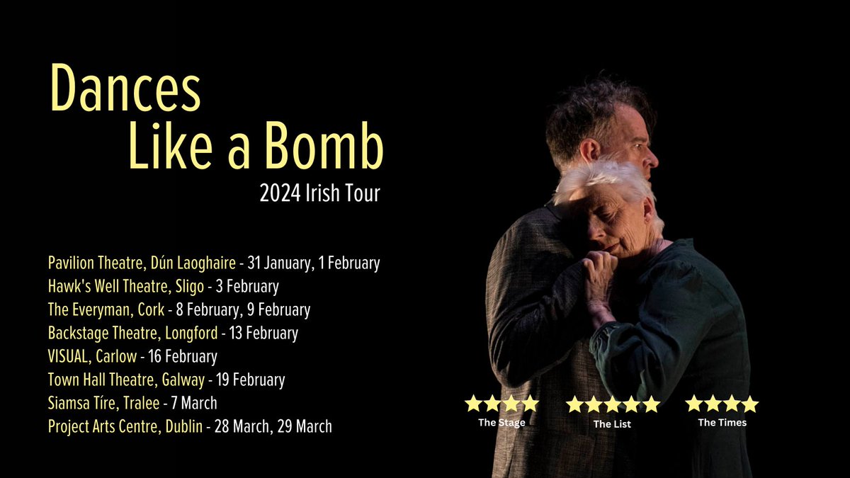 After a successful run at @edfringe this year, we’re delighted to be taking ‘Dances Like a Bomb’ on tour in Ireland in 2024. Experience the magic of Finola Cronin and Mikel Murfi on this 8-venue tour. Tickets on sale soon! #junkensemble #danceslikeabomb