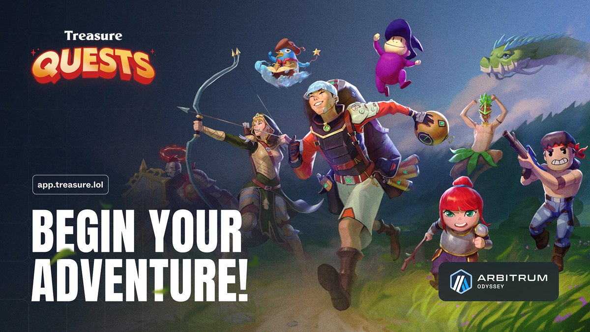 𝗜𝗻𝘁𝗿𝗼𝗱𝘂𝗰𝗶𝗻𝗴 𝗧𝗿𝗲𝗮𝘀𝘂𝗿𝗲 𝗤𝘂𝗲𝘀𝘁𝘀 ✨ Treasure Week during @Arbitrum Odyssey has officially begun. Start completing Quests on Galxe and our platform to win up to $10k in $MAGIC and NFTs! PLUS start collecting Gems for more redeemable prizes! 💎 Get started👇