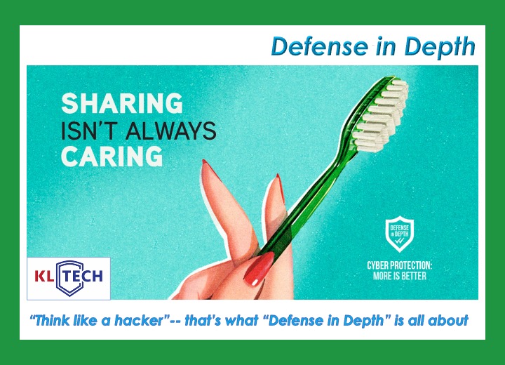 KLTechConsult's tweet image. Defense in Depth looks hard at security. On the naughty behavior list is sharing passwords across accounts/with others. With the right password management tools it’s easier than ever to keep passwords safe.  
#passwordsecurity #defenseindepth #passwordmanagment #securityawareness