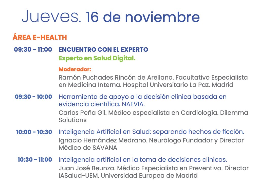 #44SEMI ENCUENTRO CON EL EXPERTO Experto en Salud Digital. 📆Jueves 16-09:30 - 11:00 @carlospenagil #naeviamedical @ihmedrano @ismaelsaid