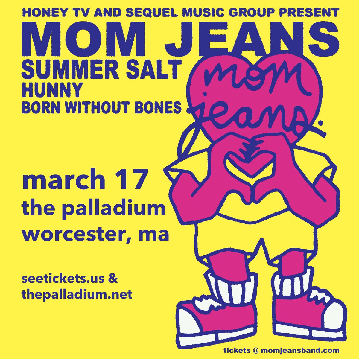 bornwobonesband's tweet image. opening this legendary gig at @palladiumshows on St Patrick’s Day with our buds @momjeansca ☘️ can’t wait to rip with @hunnytheband &amp;amp; @SummerSaltATX ✨tix on sale 11/17