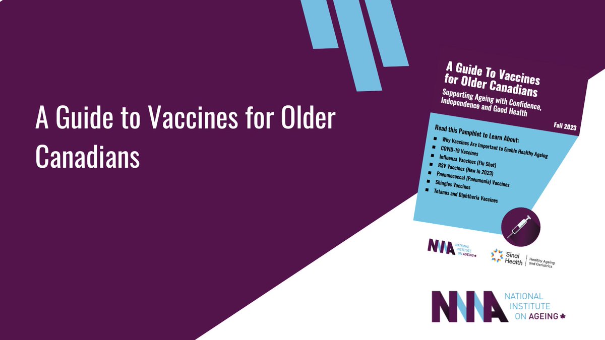 New resource: Today the NIA releases its “Guide to Vaccines for Older Canadians,” a pamphlet with easy-to-understand and practical information about vaccines against COVID-19, influenza, pneumonia, shingles, tetanus and diphtheria niageing.ca/vaccines