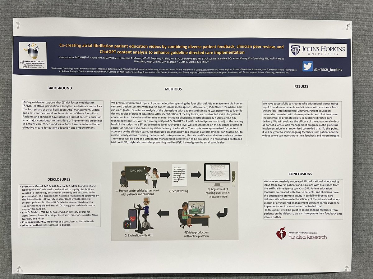 mTECH (@mtech_hopkins) on Twitter photo Awesome presentation by <a href="/NinoIsakadze/">Nino Isakadze</a> at #AHA23 Day 3 of scientific sessions! More to come from our mTECH team today! <a href="/AHAScience/">AHA Science</a> <a href="/American_Heart/">American Heart Association</a> <a href="/hopkinsheart/">Johns Hopkins Cardiology</a> <a href="/HopkinsMedicine/">Johns Hopkins Medicine</a> <a href="/CiccaroneCenter/">Johns Hopkins Ciccarone Center</a> <a href="/heartmaryland/">American Heart MD</a> <a href="/CorrieHealth/">Corrie Health</a> <a href="/SethShayMartin/">Seth Martin</a> <a href="/DoctorMarvelMD/">Francoise Marvel, MD</a> Awesome presentation by <a href="/NinoIsakadze/">Nino Isakadze</a> at #AHA23 Day 3 of scientific sessions! More to come from our mTECH team today! <a href="/AHAScience/">AHA Science</a> <a href="/American_Heart/">American Heart Association</a> <a href="/hopkinsheart/">Johns Hopkins Cardiology</a> <a href="/HopkinsMedicine/">Johns Hopkins Medicine</a> <a href="/CiccaroneCenter/">Johns Hopkins Ciccarone Center</a> <a href="/heartmaryland/">American Heart MD</a> <a href="/CorrieHealth/">Corrie Health</a> <a href="/SethShayMartin/">Seth Martin</a> <a href="/DoctorMarvelMD/">Francoise Marvel, MD</a>