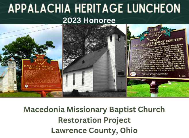 OHCHA1's tweet photo. The Macedonia Missionary Baptist Church Restoration Project aims to create a regional collaboration of Underground Railroad cultural assets for coal-impacted communities in #Appalachia. Hear their #SuccessStory on Dec. 12 at the Ohio Statehouse. Tickets: https://t.co/bzYubOsXwZ https://t.co/xpmAX61NCd