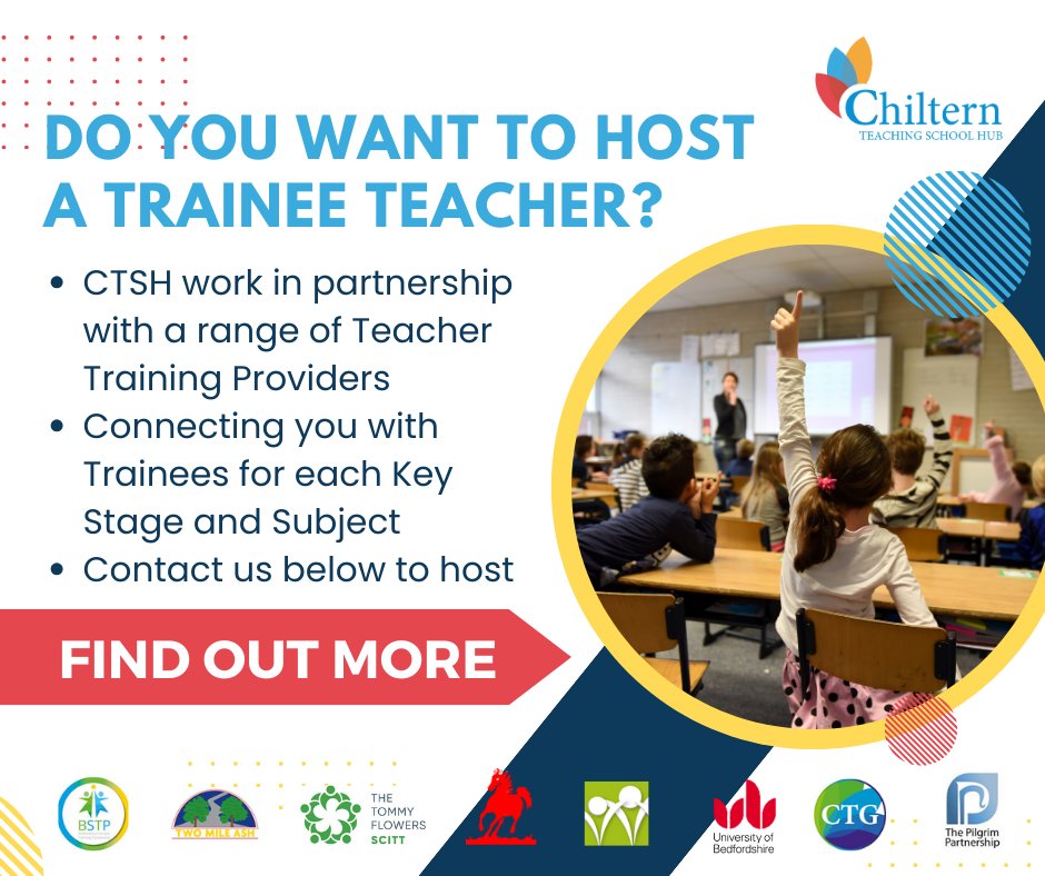 👀Are you a school in Milton Keynes, looking to host a Trainee Teacher? 👀
Complete our form of interest, below ⬇️and we'll get in touch with more information.
Click here: docs.google.com/forms/d/e/1FAI… 
Proud to work in partnership with <a href="/uniofbeds/">uniofbeds</a>  <a href="/TFlowersSCITT/">The Tommy Flowers SCITT</a> <a href="/TMAITTP/">Two Mile Ash Initital Teacher Training Partnership</a> @Twomileash