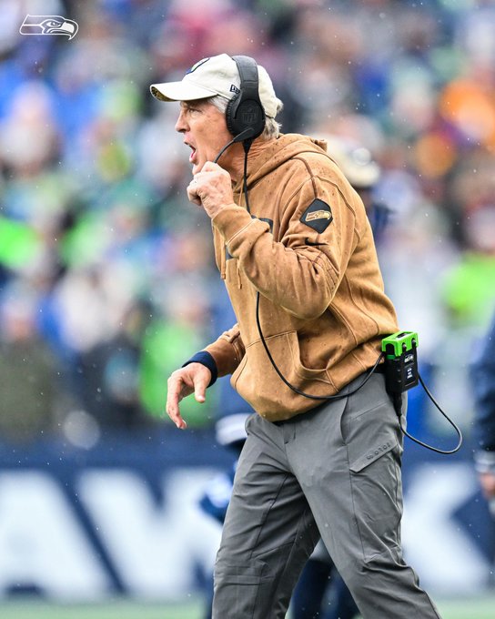 Pete Carroll was wearing a hat yesterday... a rare sight!