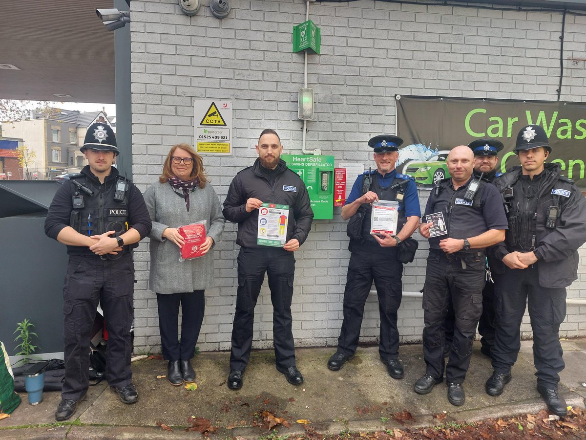 AandSPCC's tweet photo. This morning Deputy PCC @ClaireHiscott was out on Gloucester Road, Bristol, visiting one of 130 new Bleed Kits which have been installed in the region.
#OpSeptre https://t.co/84EFYc7tBU