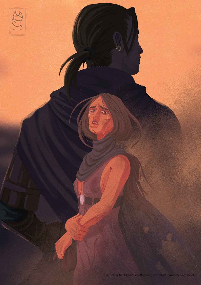 "And she did glance back, only once and only for a moment. Just long enough for him to see her sunken, sad eyes one last time."

#DnDcharacter #dndart #dnd