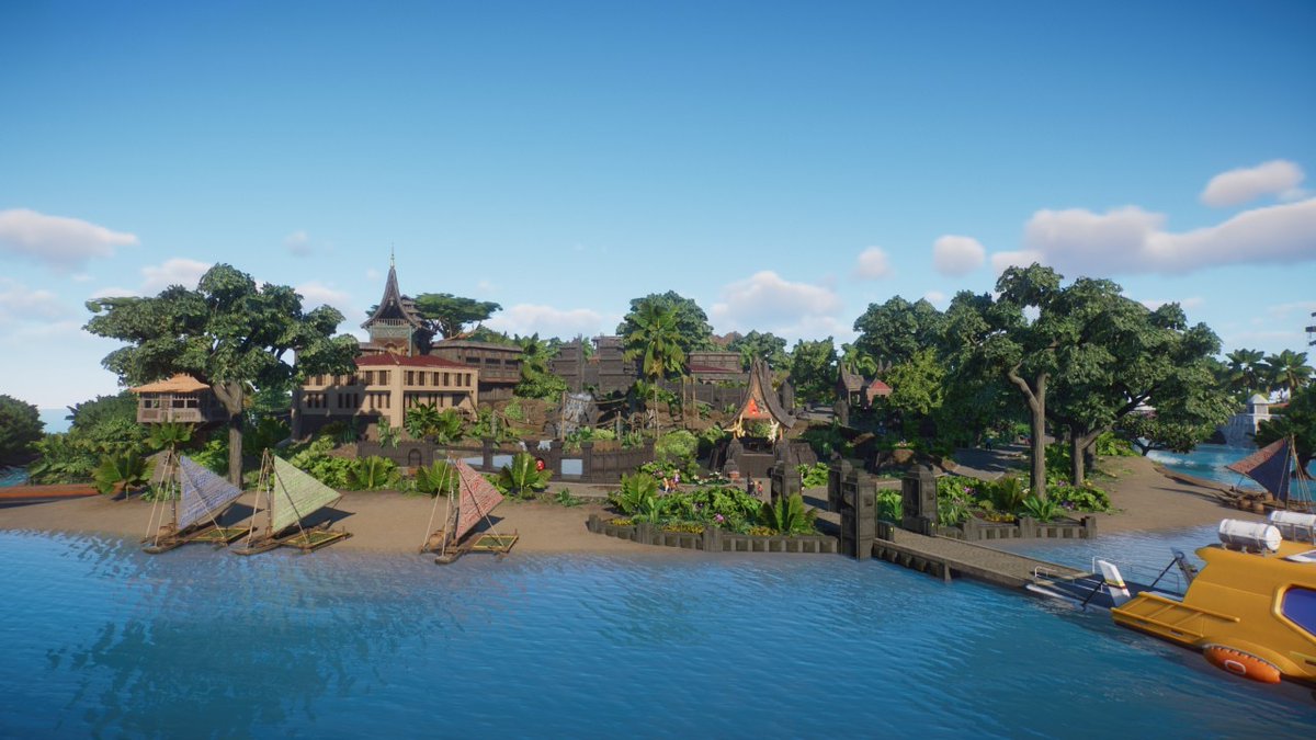 PlanetZooGame's tweet image. A stunning Island Paradise awaits at Castaway Keys Zoo by @leafzproduction this #MegaMonday! The island is comprised of three different tropical islands, so make sure to explore them all over on the #SteamWorkshop! 🏝️ 

#SteamWorkshop: steamcommunity.com/workshop/filed…