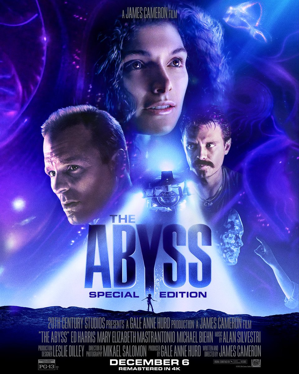 Experience James Cameron’s The Abyss: Special Edition, now remastered in 4K.  In theaters for one night only on December 6.