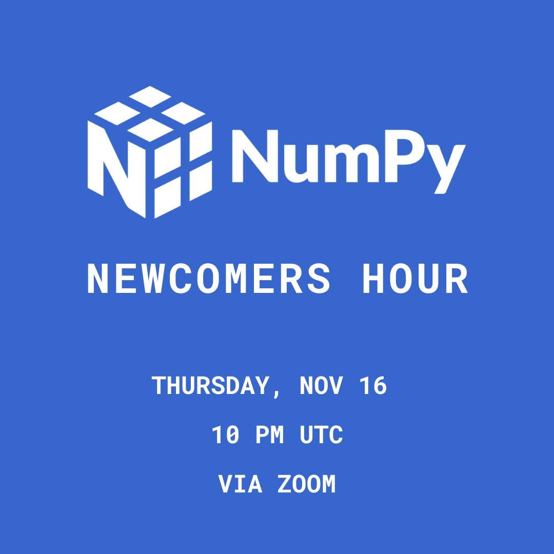 Our next Newcomers' Hour will be held this Thursday, November 16th at 10pm UTC. Stop by to ask questions, share your progress, celebrate success, or just to say hi. For details, visit: mail.python.org/archives/list/…