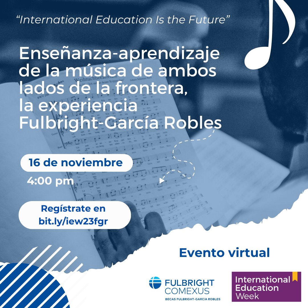 ¿Te interesa la música y la enseñanza? Únete a nuestro evento virtual con Julio Díaz Infante y Melissa Terrall. Regístrate para aprender de dos talentosos becarios Fulbright. ¡Te esperamos! 📷Regístrate ahora bit.ly/iew23fgr #IEW2023