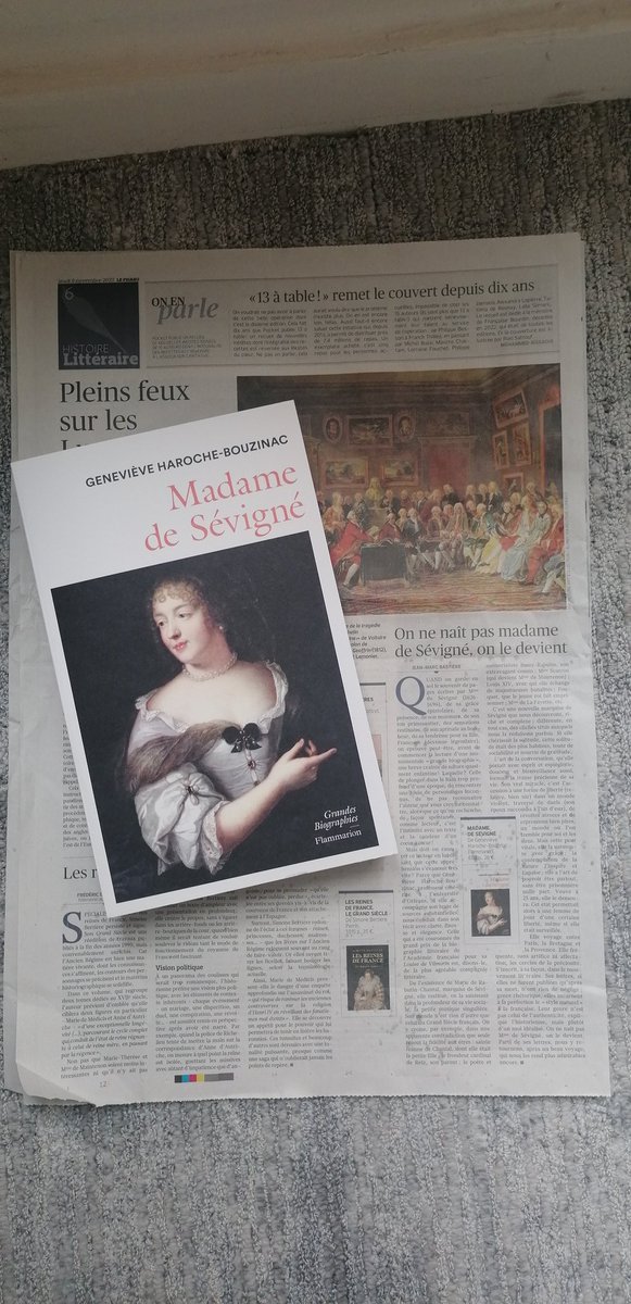 On ne naît pas madame de Sevigné, on le devient
Le livre de Genevieve Haroche <a href="/Ed_Flammarion/">Editions Flammarion</a> dans <a href="/Figaro_Livres/">Le Figaro Littéraire 📚</a>
🙏 <a href="/JMBastiere/">Jean-Marc BASTIERE</a>