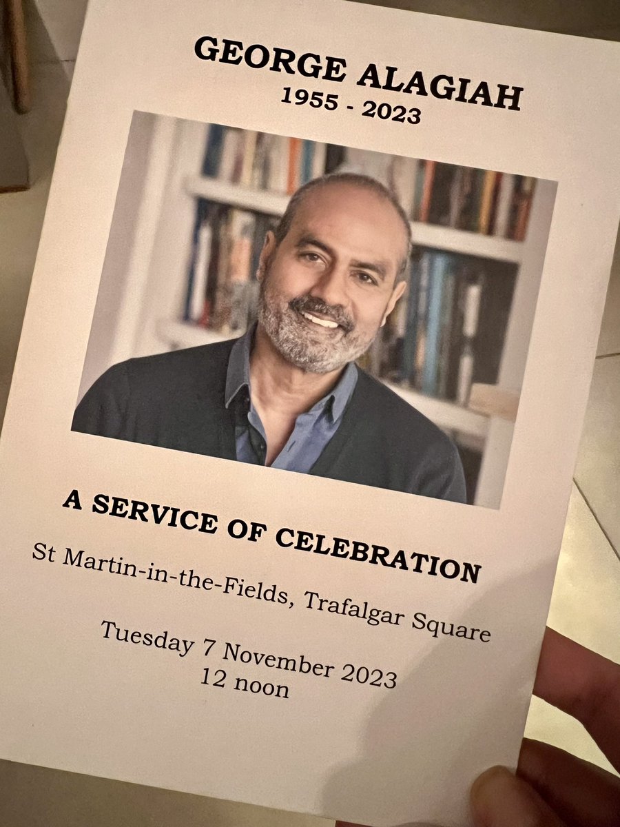 sophieraworth's tweet photo. The message that George Alagiah wrote 17 days before he died and asked to be read at his memorial ♥️ https://t.co/z1E0vU7Frv