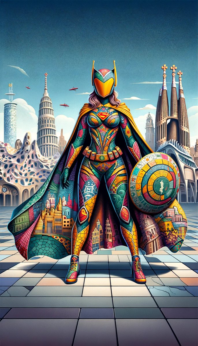 Barcelona-inspired women super-hero (ChatGpt)