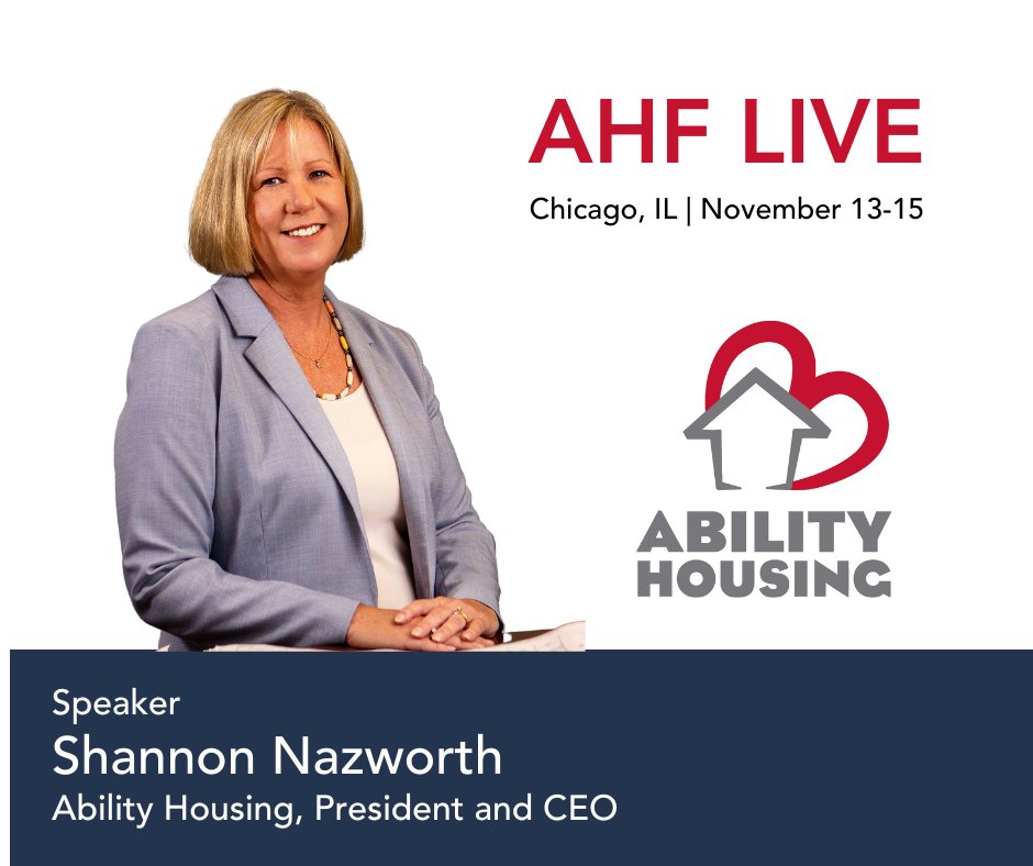Ability Housing’s Shannon Nazworth is in Chicago for AHF LIVE! Don’t miss her on Tuesday at 11:30 a.m. CT at “Hot Topic: Making the Grade: The Housing and Education Connection.” #AHFLive #conference #networking #affordablehousing