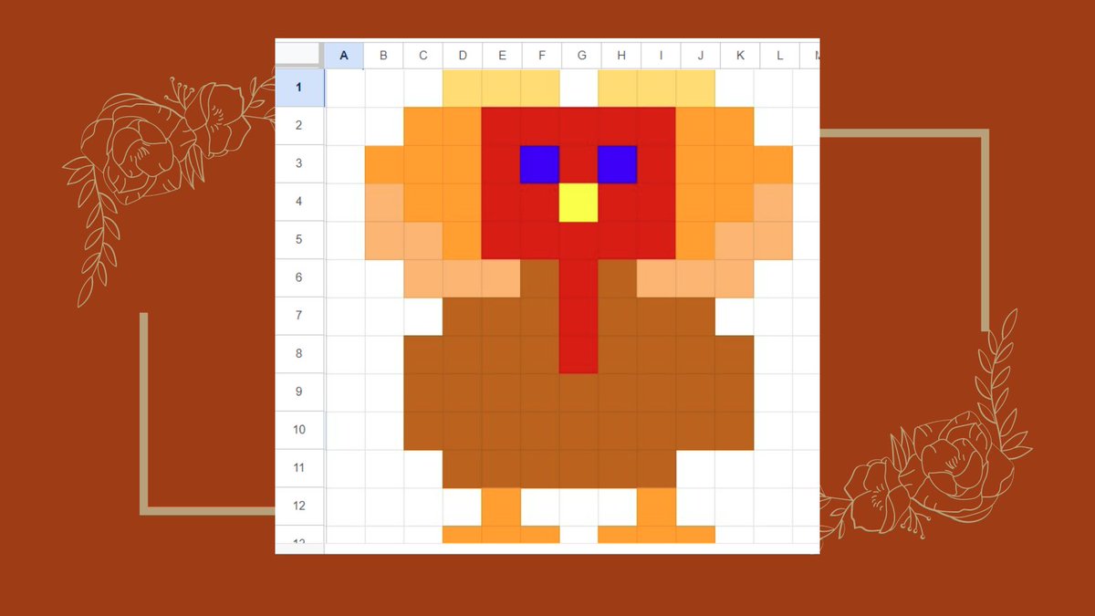 techwithtodd's tweet image. Mrs. Orlando&apos;s class @StanleyStampede worked on Thanksgiving Pixel Art today! The students loved it and didn&apos;t even realize they were learning about spreadsheets. #ilovesse #edtech @katyisd