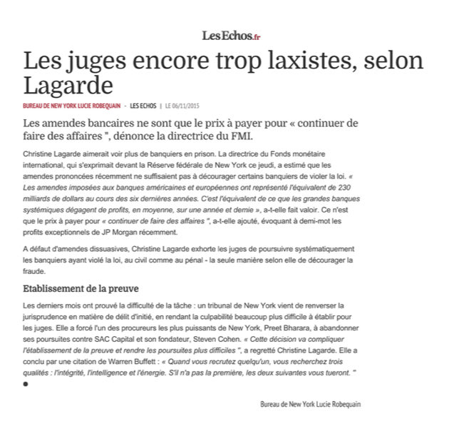 Décidément les Femmes sont plus Courageuses . Dans l’ #affaireapollonia une seule femme Juge n’a pas cédé au lobby Bancaire elle a été mutée , et C.L. la seule femme a s’élever contre le laxisme de la Justice face aux Banques .